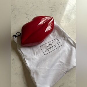 Lulu Guinness Glossy Red Lip Clutch